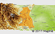 Political Panoramic Map of Saw, physical outside