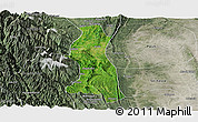 Satellite Panoramic Map of Saw, semi-desaturated