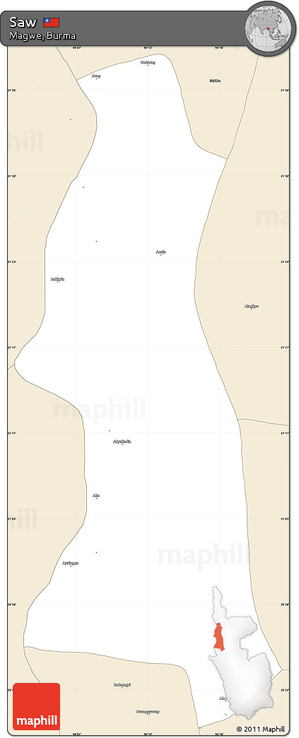 Classic Style Simple Map of Saw