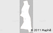 Gray Simple Map of Saw, cropped outside
