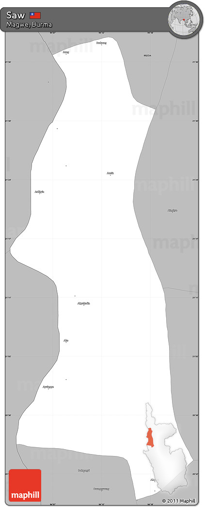 Gray Simple Map of Saw