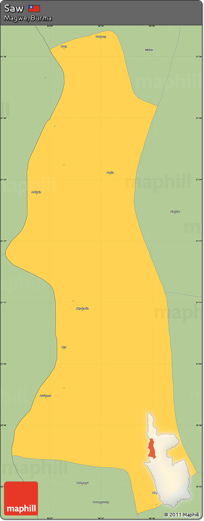 Savanna Style Simple Map of Saw