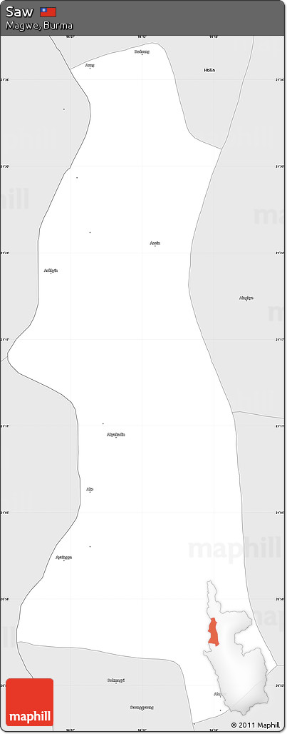 Silver Style Simple Map of Saw