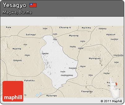 Classic Style 3D Map of Yesagyo