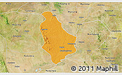 Political 3D Map of Yesagyo, satellite outside