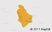 Political 3D Map of Yesagyo, single color outside