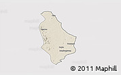 Shaded Relief 3D Map of Yesagyo, cropped outside