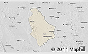 Shaded Relief 3D Map of Yesagyo, desaturated