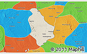 Shaded Relief 3D Map of Yesagyo, political outside