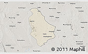 Shaded Relief 3D Map of Yesagyo, semi-desaturated