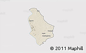 Shaded Relief 3D Map of Yesagyo, single color outside