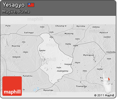 Silver Style 3D Map of Yesagyo
