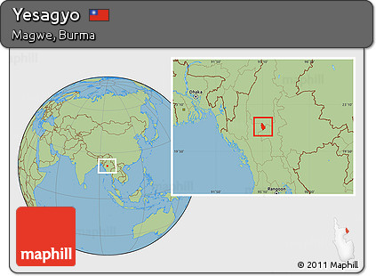 Savanna Style Location Map of Yesagyo