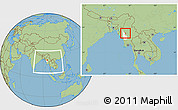 Savanna Style Location Map of Yesagyo, highlighted parent region, within the entire country