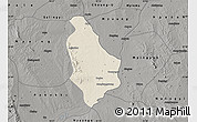 Shaded Relief Map of Yesagyo, darken, semi-desaturated
