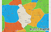 Shaded Relief Map of Yesagyo, political outside