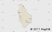 Shaded Relief Map of Yesagyo, single color outside