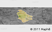 Satellite Panoramic Map of Yesagyo, darken, desaturated