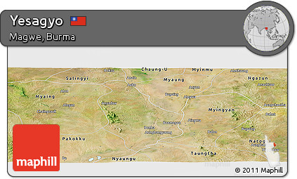 Satellite Panoramic Map of Yesagyo