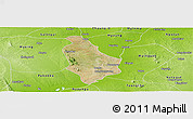 Satellite Panoramic Map of Yesagyo, physical outside