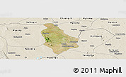 Satellite Panoramic Map of Yesagyo, shaded relief outside