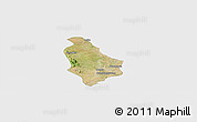 Satellite Panoramic Map of Yesagyo, single color outside