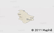 Shaded Relief Panoramic Map of Yesagyo, cropped outside