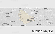 Shaded Relief Panoramic Map of Yesagyo, desaturated