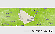 Shaded Relief Panoramic Map of Yesagyo, physical outside