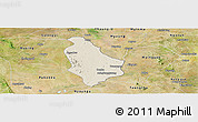 Shaded Relief Panoramic Map of Yesagyo, satellite outside