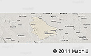 Shaded Relief Panoramic Map of Yesagyo, semi-desaturated
