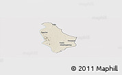 Shaded Relief Panoramic Map of Yesagyo, single color outside
