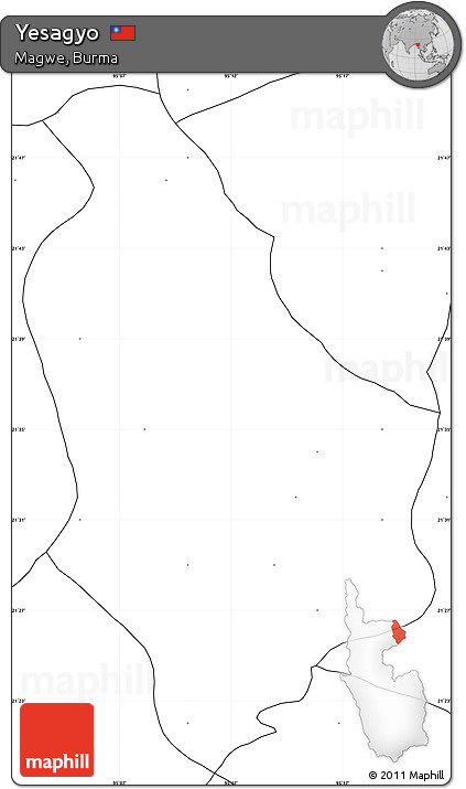 Blank Simple Map of Yesagyo, no labels