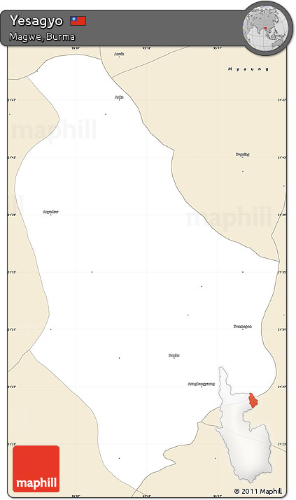 Classic Style Simple Map of Yesagyo