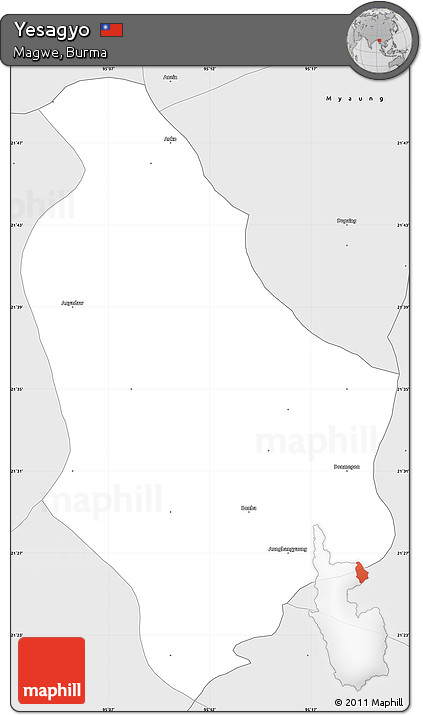 Silver Style Simple Map of Yesagyo
