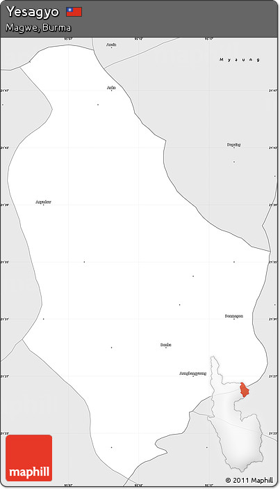 Silver Style Simple Map of Yesagyo
