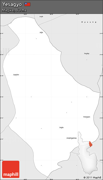 Silver Style Simple Map of Yesagyo