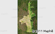 Satellite 3D Map of Mandalay, darken