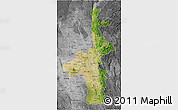 Satellite 3D Map of Mandalay, desaturated