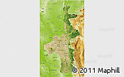 Satellite 3D Map of Mandalay, physical outside