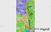 Satellite 3D Map of Mandalay, political shades outside