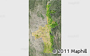 Satellite 3D Map of Mandalay, semi-desaturated