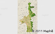 Satellite 3D Map of Mandalay, shaded relief outside