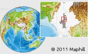 Physical Location Map of Amarapura, highlighted country, highlighted parent region