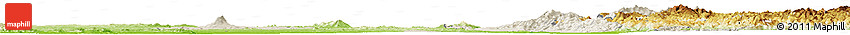 Shaded Relief Horizon Map of Mandalay, physical outside Shaded Relief Horizon Map of Mandalay, physical outside