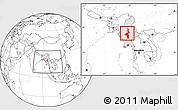 Blank Location Map of Mandalay, highlighted country, within the entire country