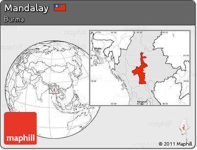 Blank Location Map of Mandalay, highlighted country