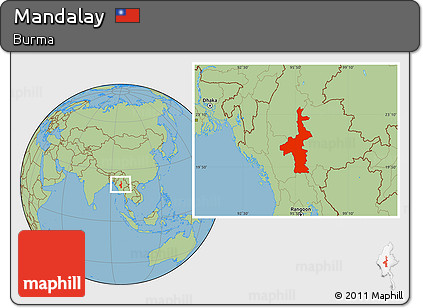 Savanna Style Location Map of Mandalay