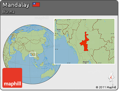 Savanna Style Location Map of Mandalay