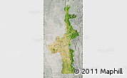 Satellite Map of Mandalay, lighten, semi-desaturated